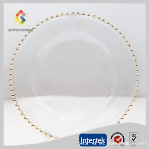 Cheap charger plate gold bead